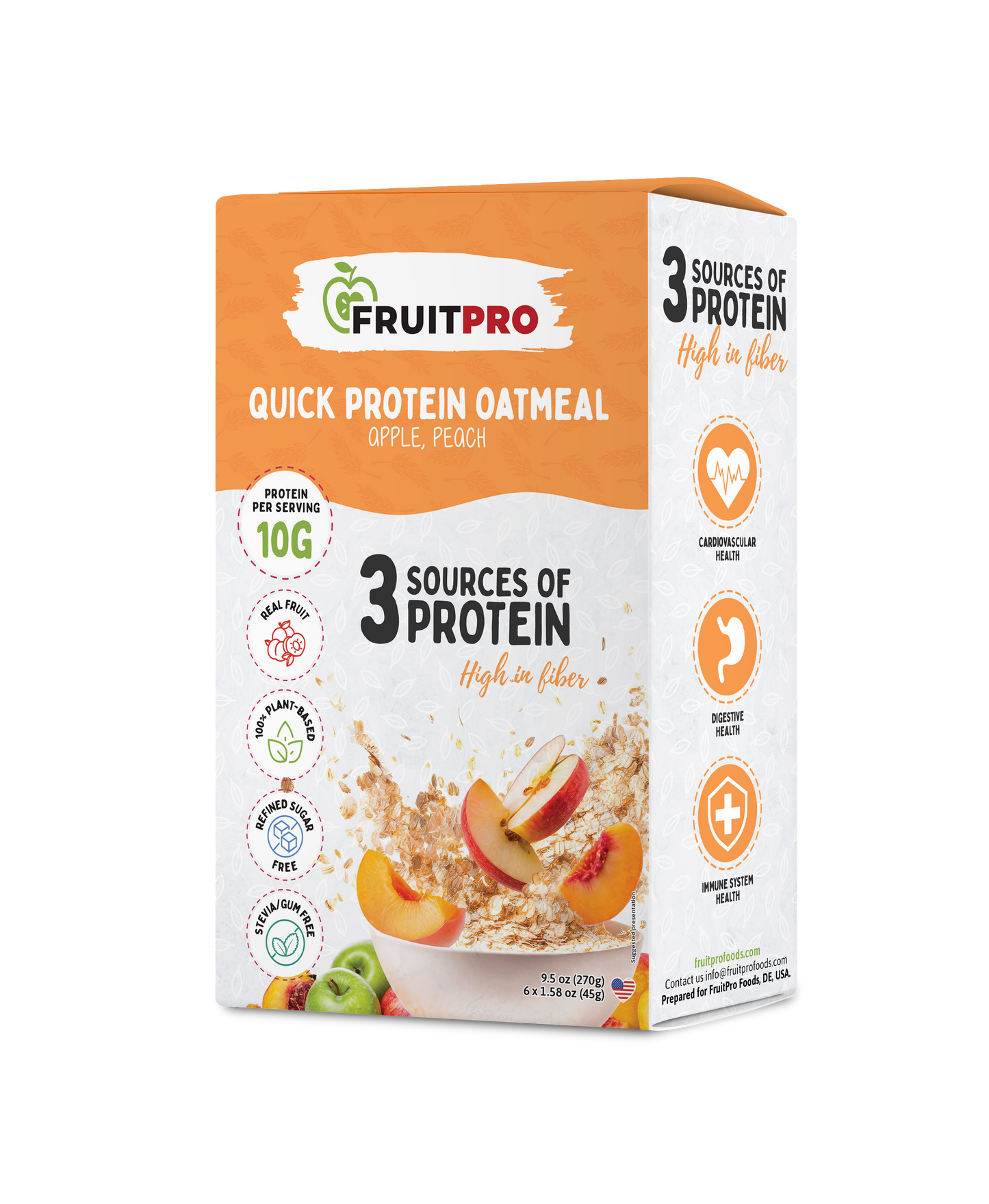 Quick Protein Oatmeal - Apple, Peach (Box)