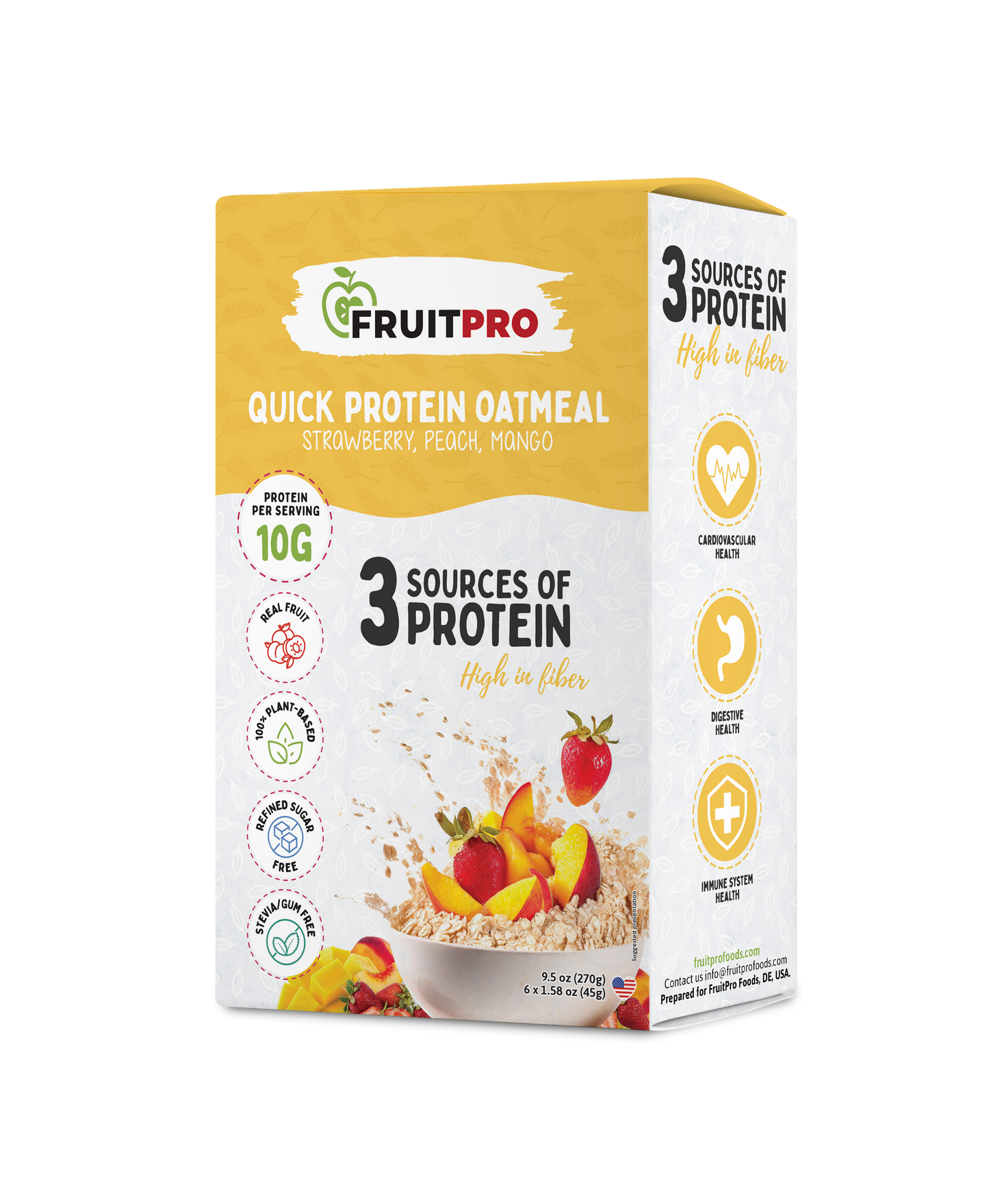 Quick Protein Oatmeal - Strawberry, Peach, Mango (Box)