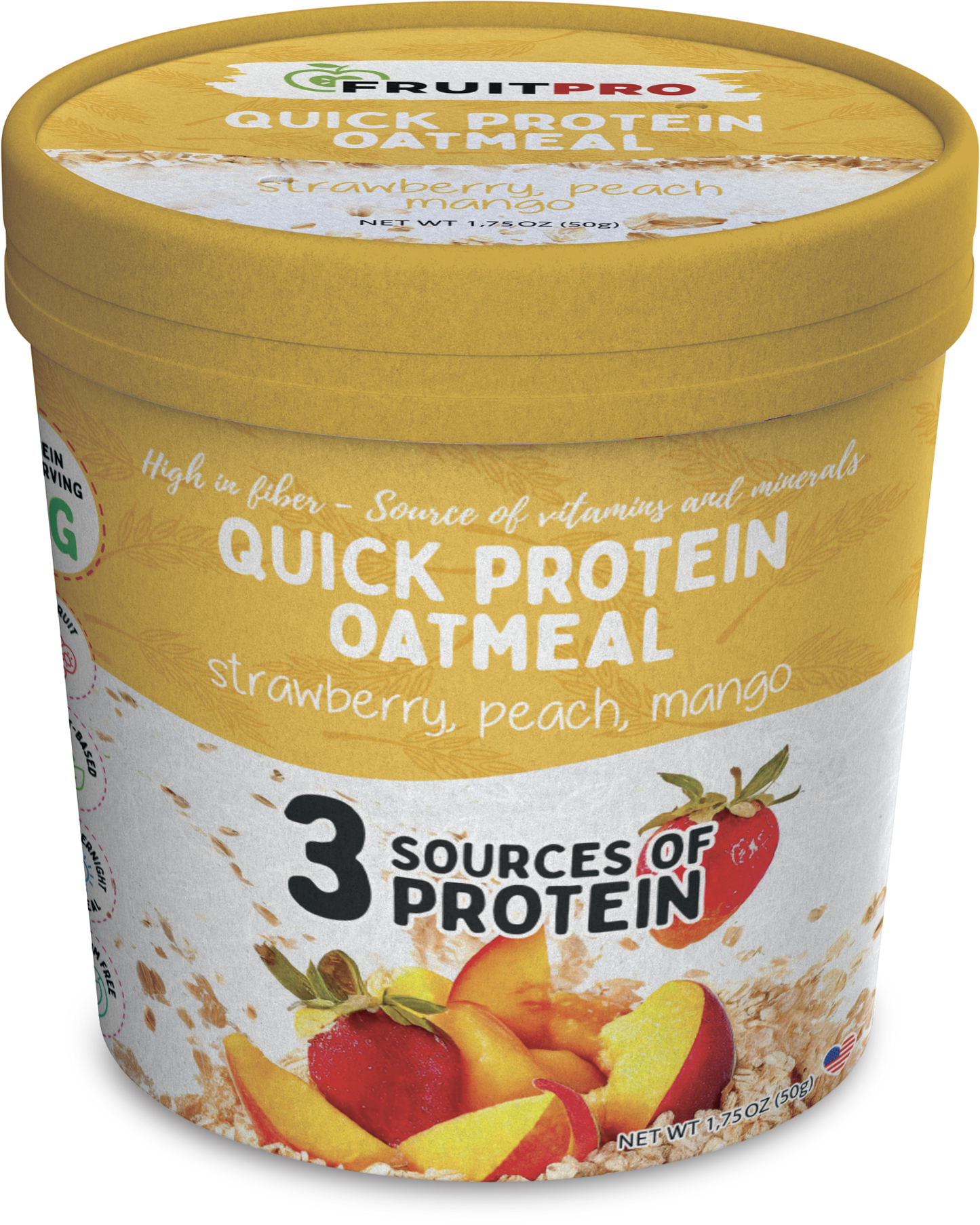Strawberry, Peach & Mango Grab'N'Go Quick Protein Oatmeal