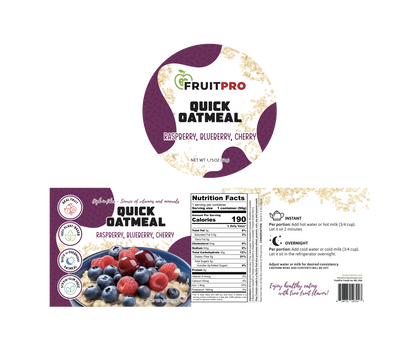 Raspberry, Blueberry & Cherry Grab'N'Go Quick Oatmeal