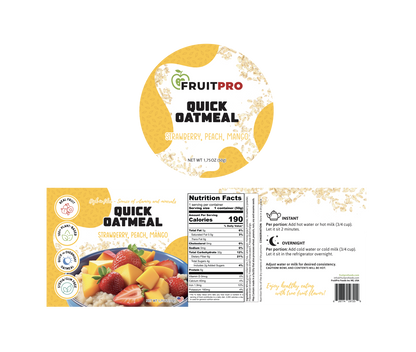 Strawberry, Peach & Mango Grab'N'Go Quick Oatmeal