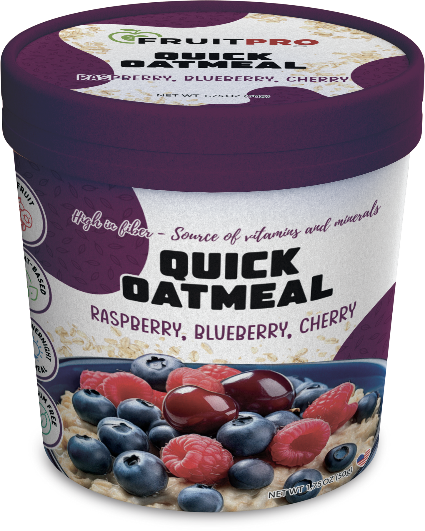 Raspberry, Blueberry & Cherry Grab'N'Go Quick Oatmeal