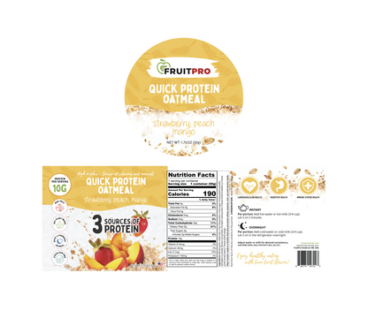 Strawberry, Peach & Mango Grab'N'Go Quick Protein Oatmeal