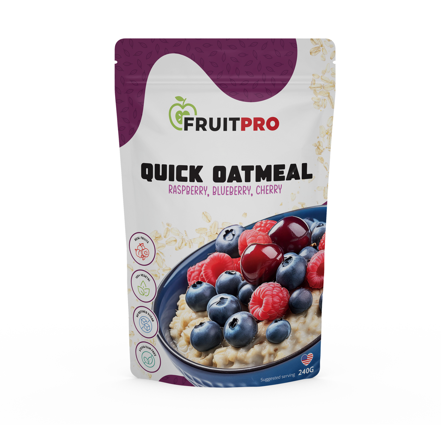 Quick Oatmeal - Raspberry, Blueberry, Cherry